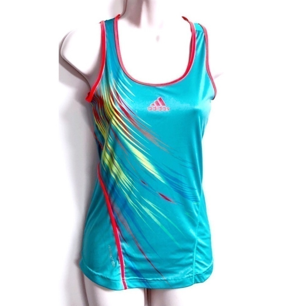 🆕 adidas adizero blue neon racerback tank …
